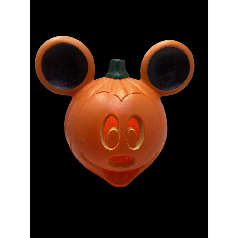Vintage Disney Halloween Mickey Mouse Lighted Pumpkin Blow Mold Jack O Lantern